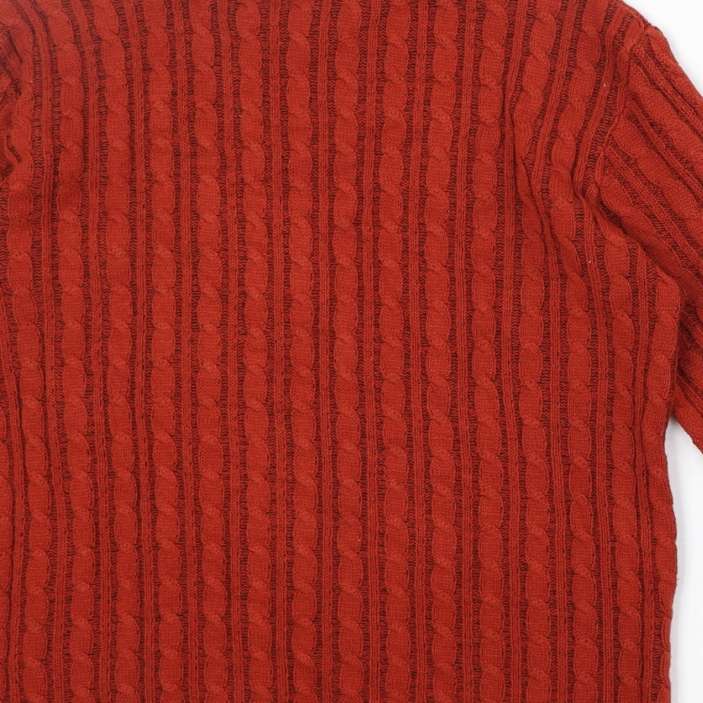 Pure & Natural Womens Red Round Neck Acrylic Pullover Jumper Size L