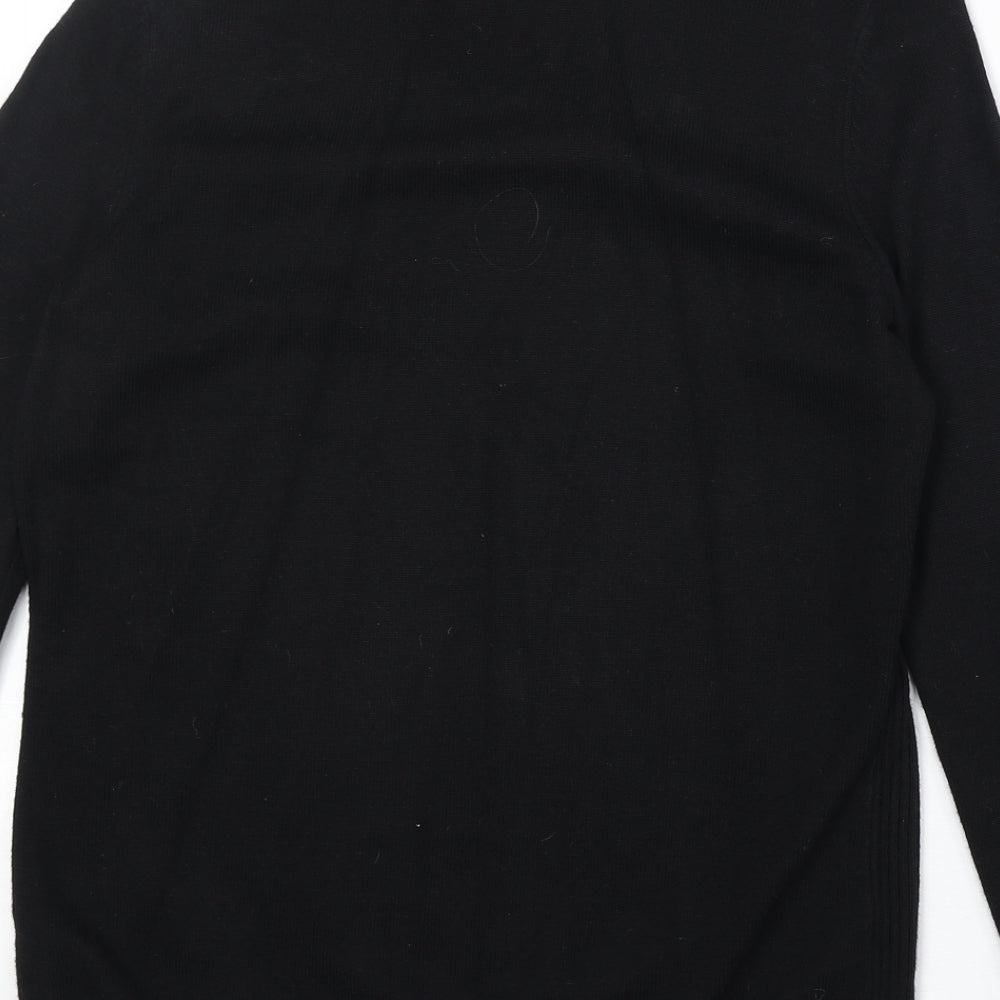 Marks & Spencer Womens Black V-Neck Polyimide Pullover Jumper Size 10
