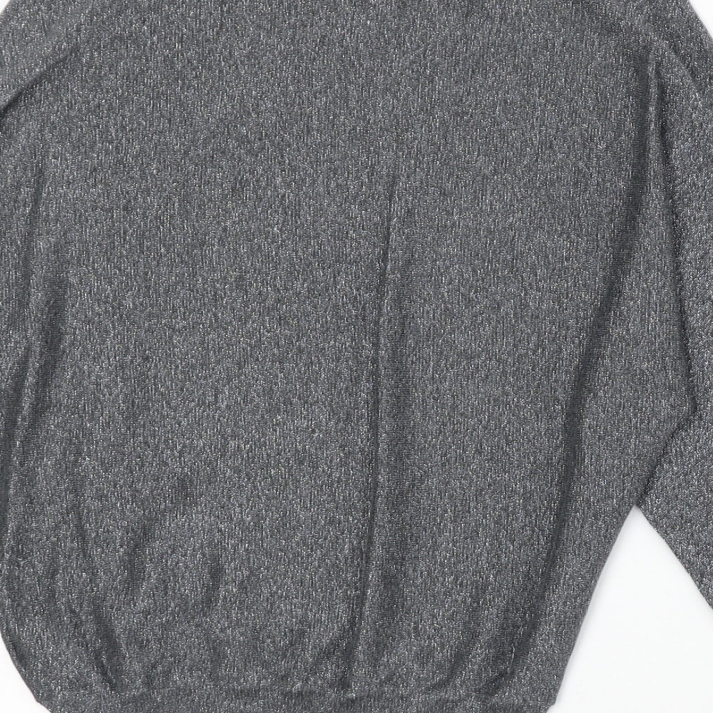 Marks & Spencer Womens Silver Round Neck Polyester Pullover Jumper Size S
