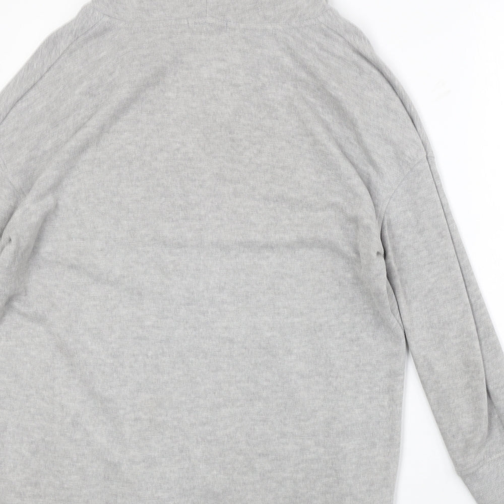 MiM Womens Grey Polyester Pullover Hoodie Size L Pullover