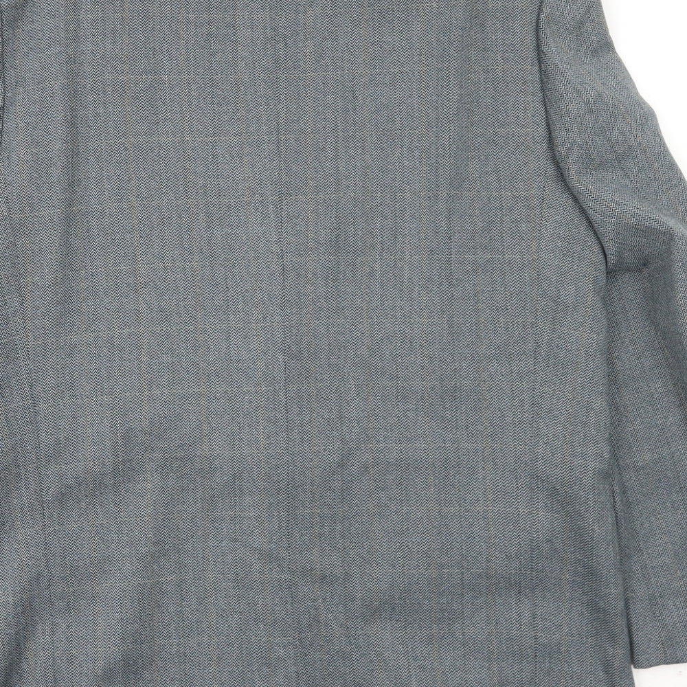 BHS Mens Grey Check Polyester Jacket Blazer Size 42 Regular