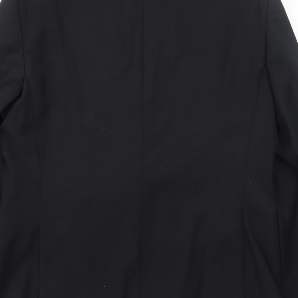 Topman Mens Black Polyester Jacket Suit Jacket Size 42 Regular