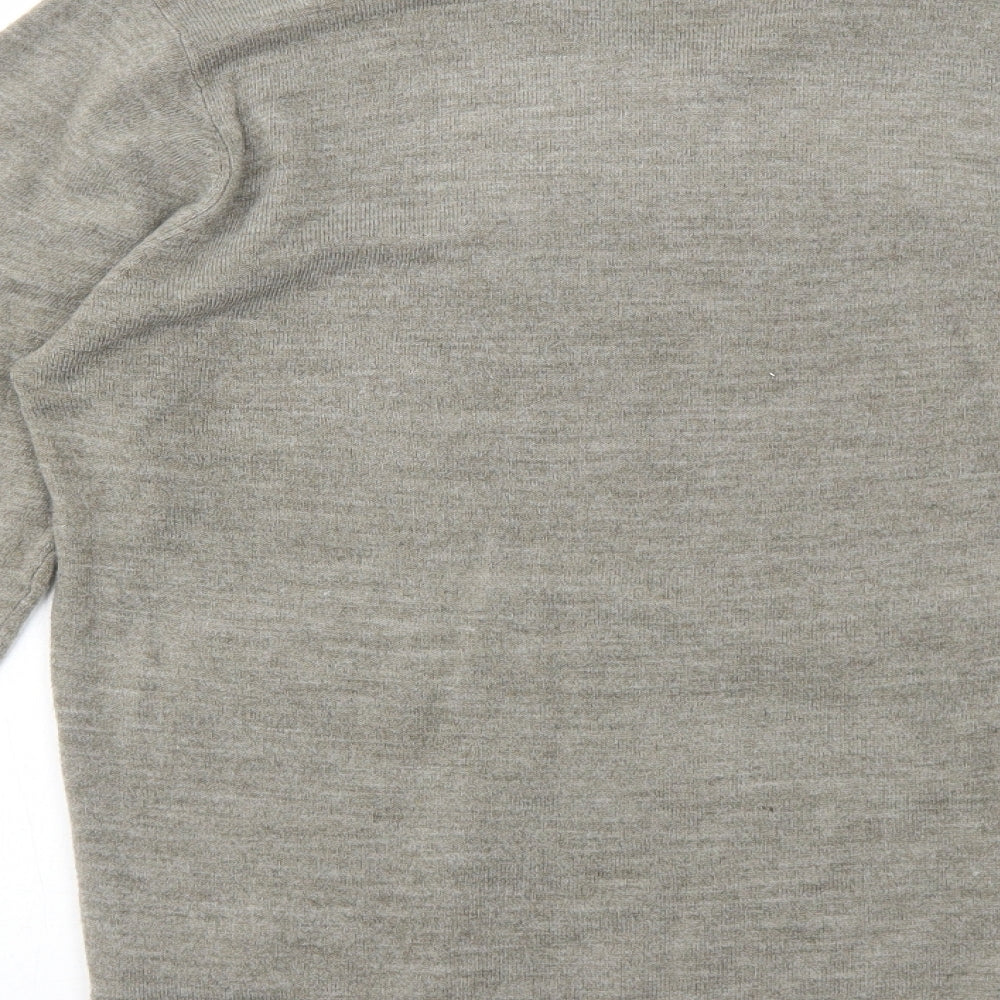 Marks & Spencer Mens Brown V-Neck Acrylic Pullover Jumper Size S Long Sleeve