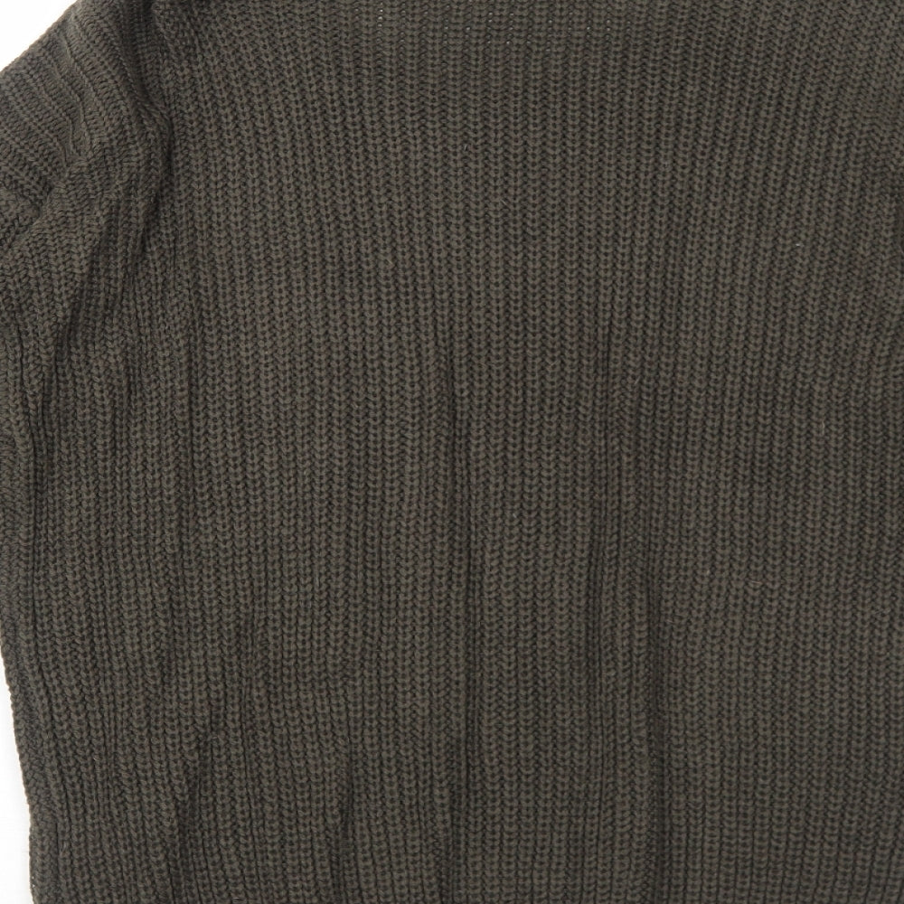 Brave Soul Womens Brown Scoop Neck Acrylic Pullover Jumper Size 12