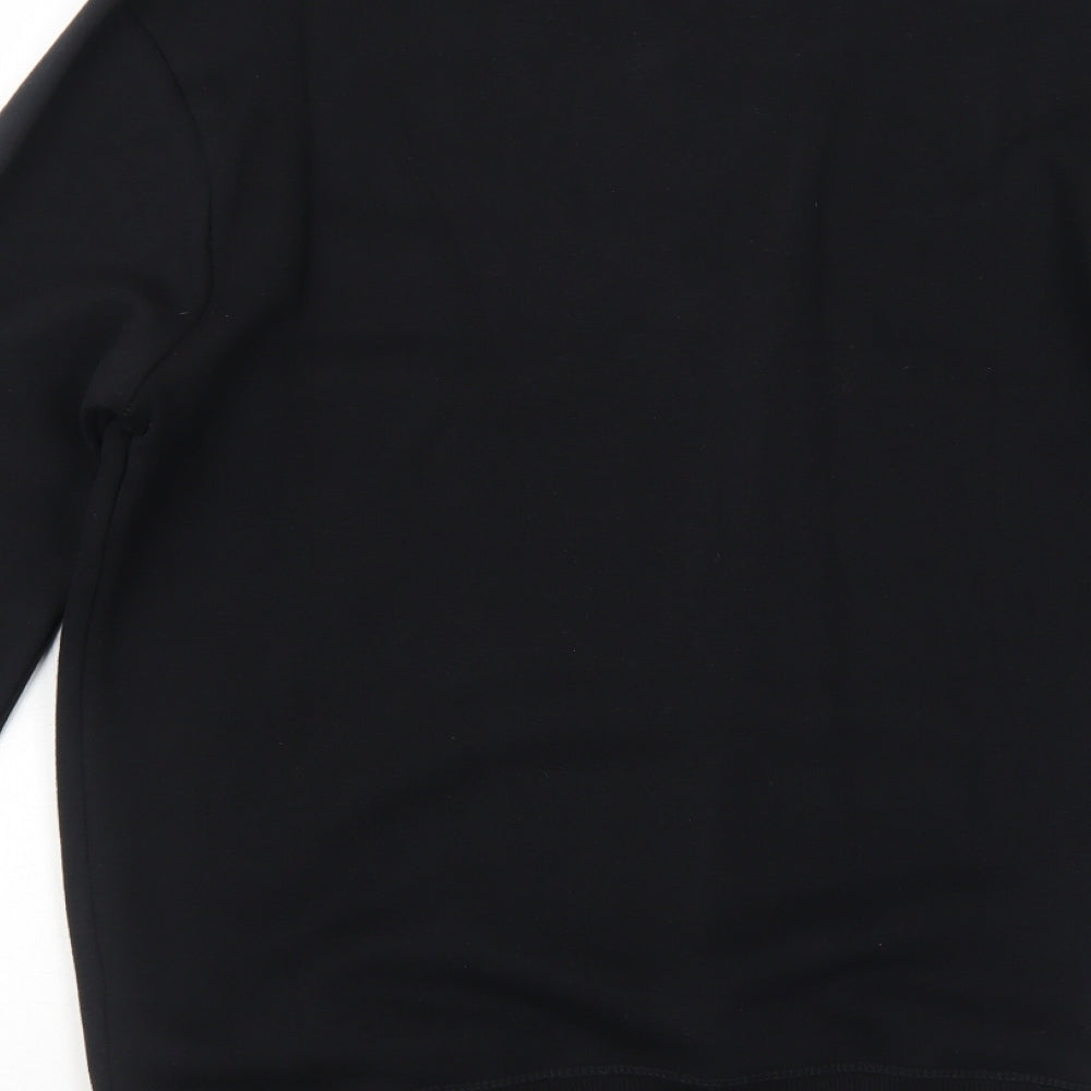 A Black and White Story Womens Black Cotton Pullover Sweatshirt Size L Pullover
