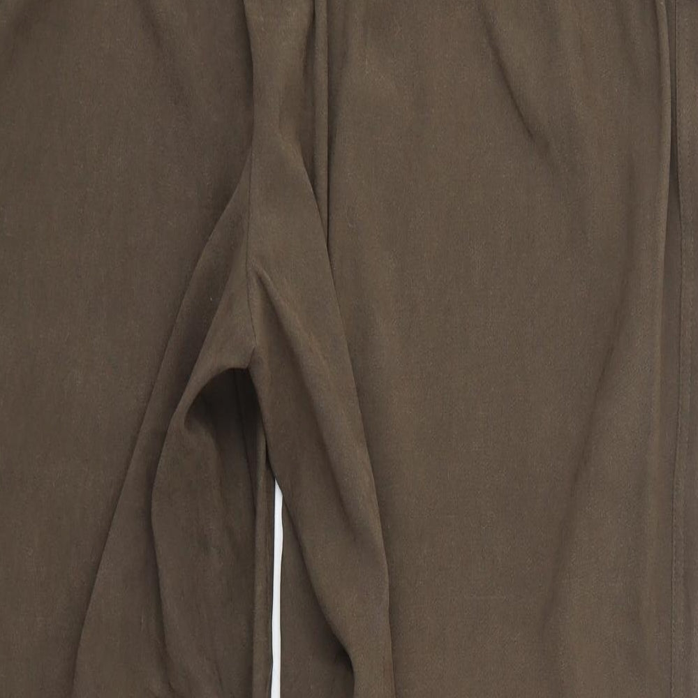 Casual Comfort Womens Brown Polyester Trousers Size 30 Regular Drawstring