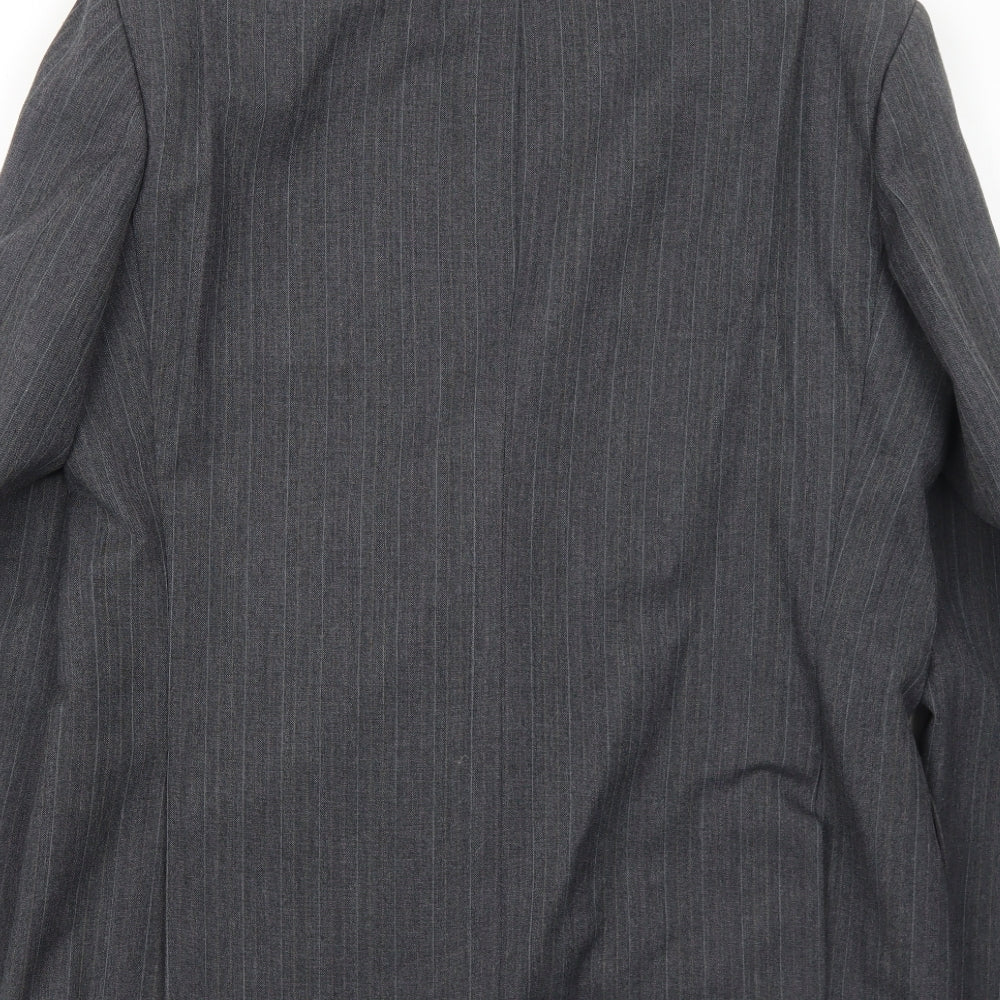 Marks & Spencer Mens Grey Striped Polyester Jacket Suit Jacket Size 40 Regular