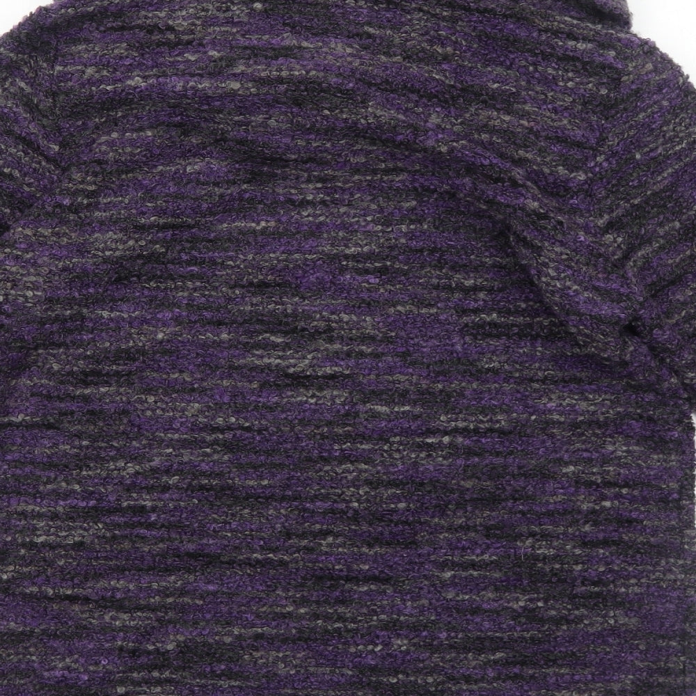 Klass Womens Purple Round Neck Acrylic Pullover Jumper Size S