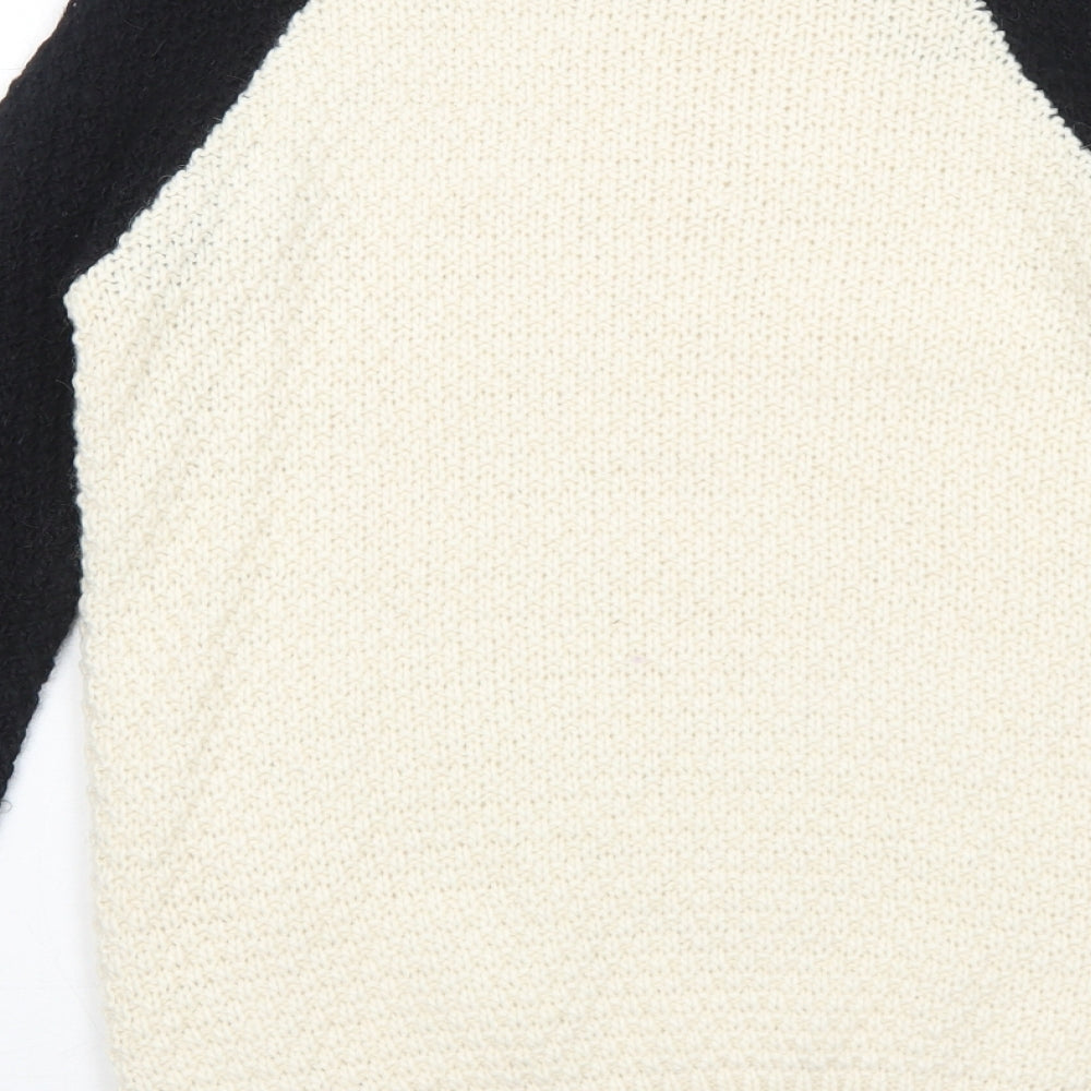 Marks & Spencer Womens Ivory Round Neck Acrylic Pullover Jumper Size 6