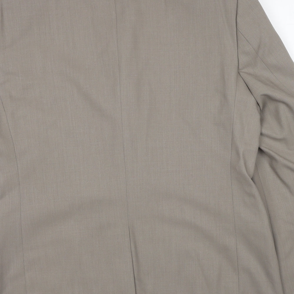 Burton Mens Beige Wool Jacket Suit Jacket Size 40 Regular