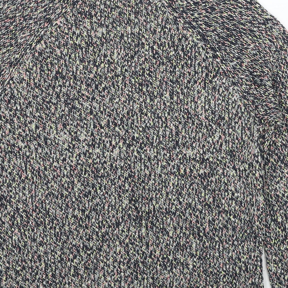 Marks & Spencer Womens Multicoloured V-Neck Acrylic Pullover Jumper Size 8