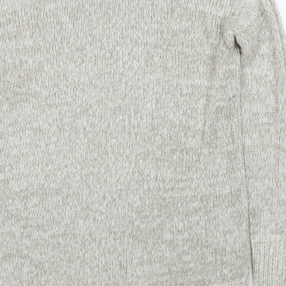 New Look Womens Grey Round Neck Acrylic Pullover Jumper Size S
