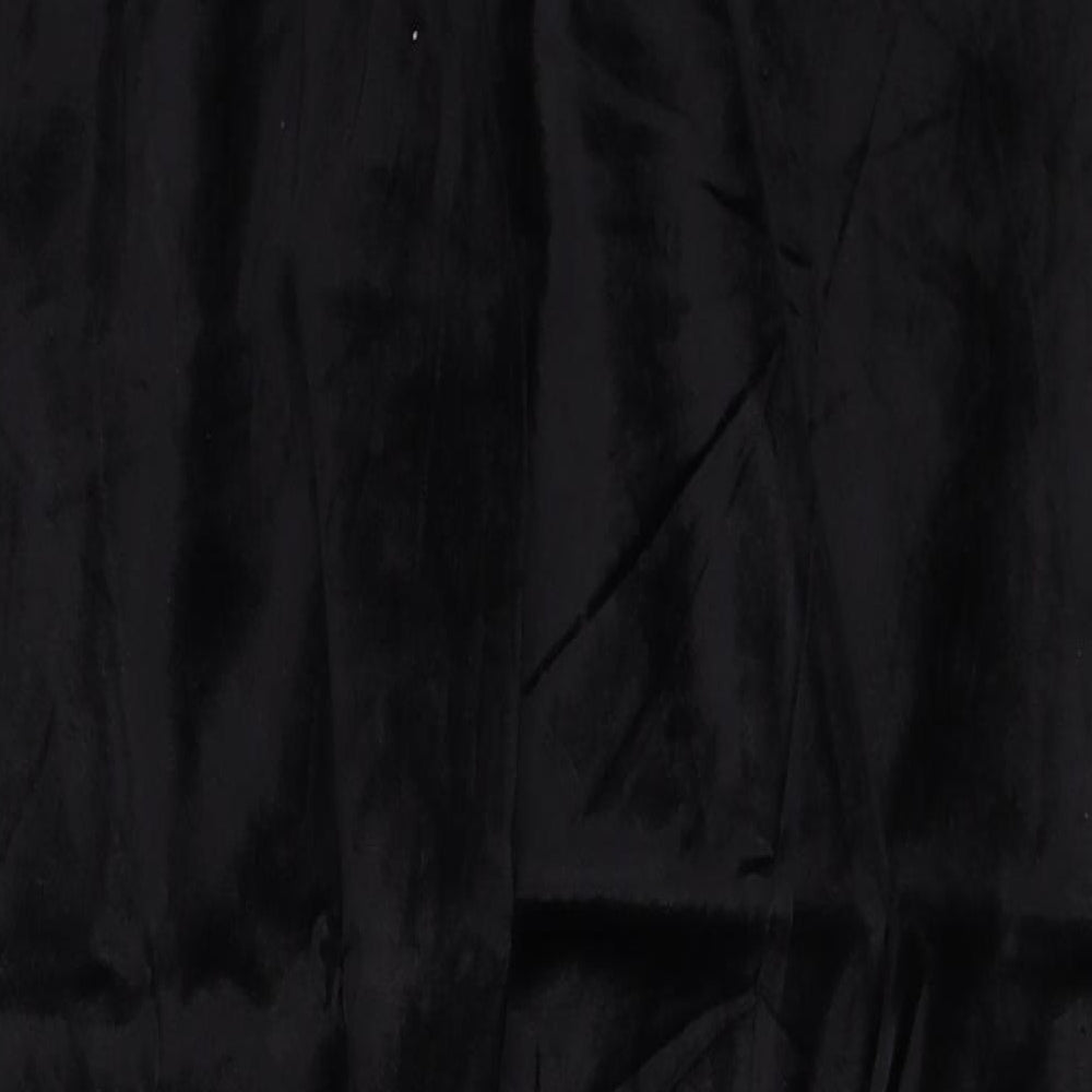 Preworn Womens Black Cotton Trousers Size 34 in Regular Zip