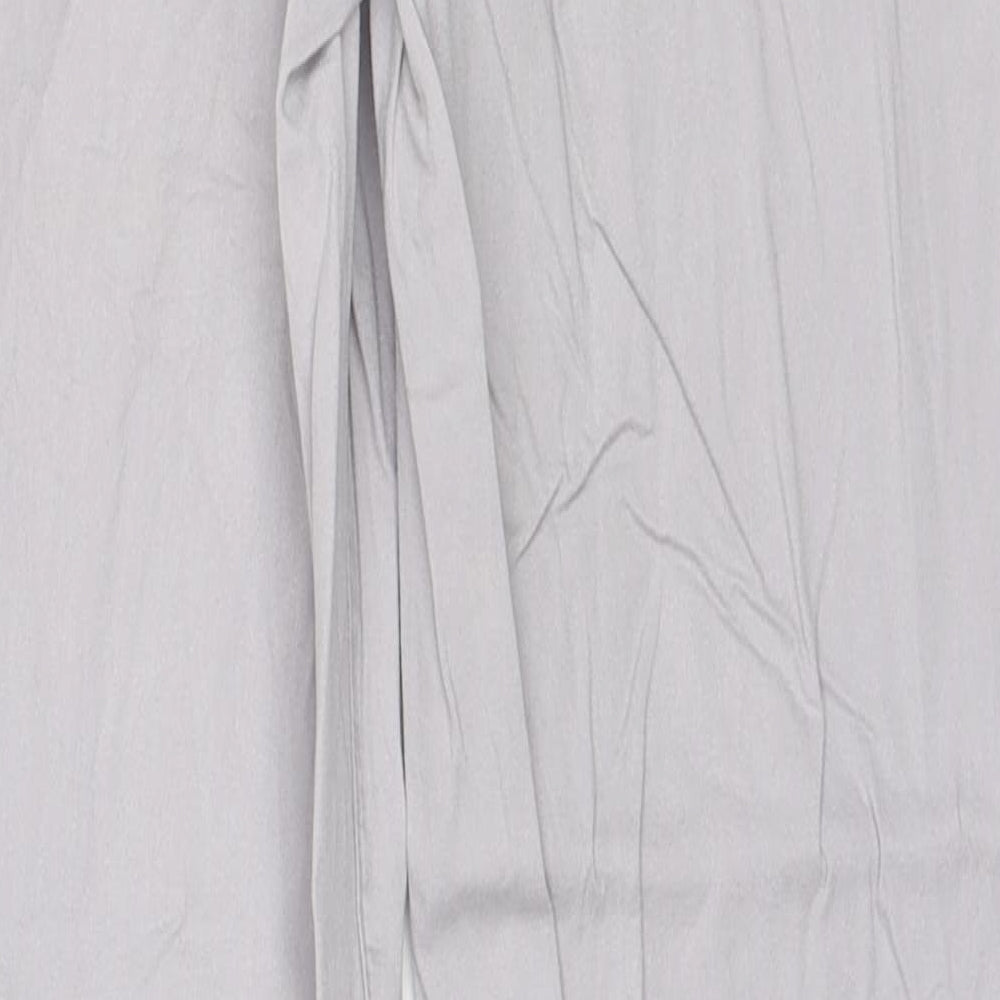 H&M Womens Grey Cotton Chino Trousers Size 8 Regular Zip