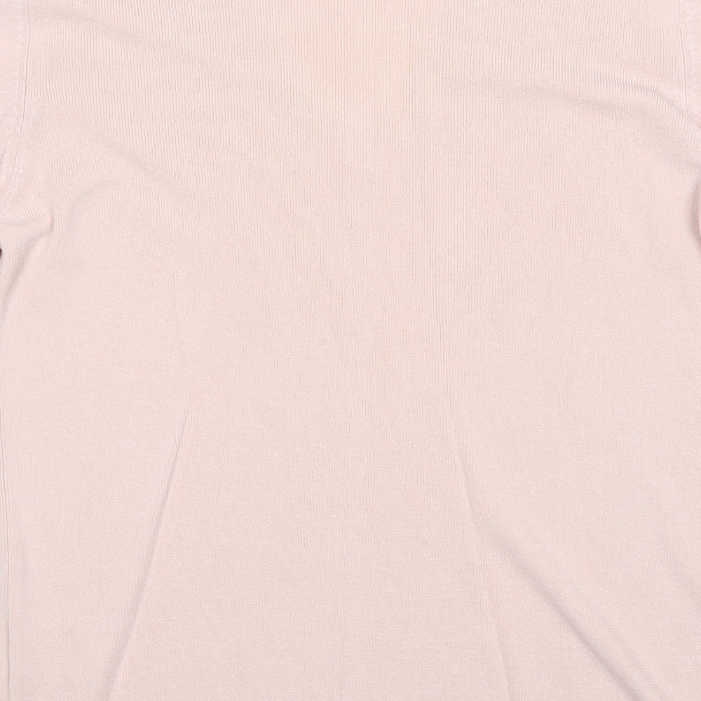 Lana Womens Pink V-Neck Viscose Pullover Jumper Size M
