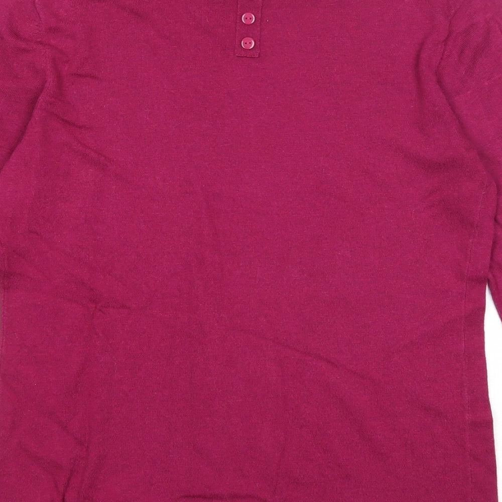 NEXT Womens Purple Square Neck Cotton Pullover Jumper Size 10