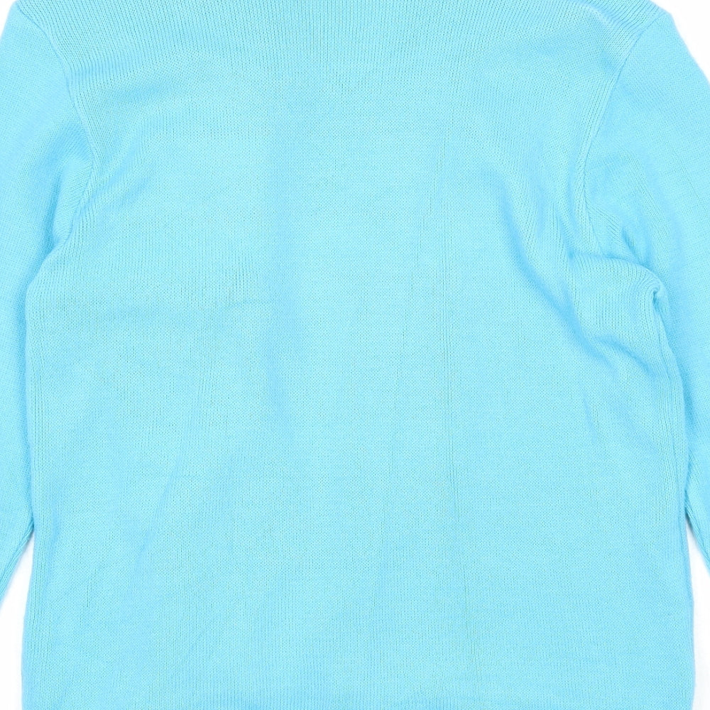 Pure & Natural Womens Blue Round Neck Acrylic Cardigan Jumper Size 6 - Twin Set