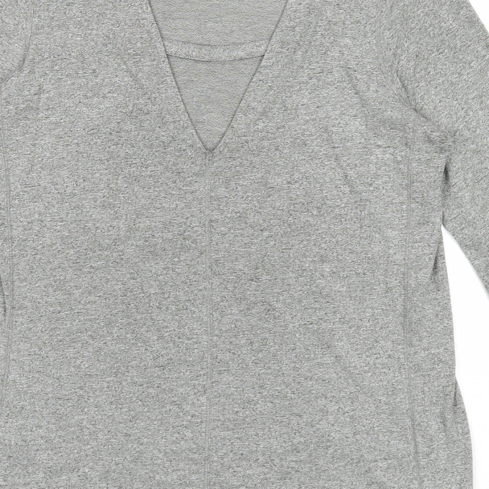Soluxe Womens Grey Polyester Pullover Casual Size S Round Neck Pullover