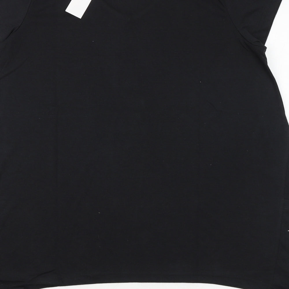 Being Casual Womens Black Polyester Basic T-Shirt Size 14 Round Neck