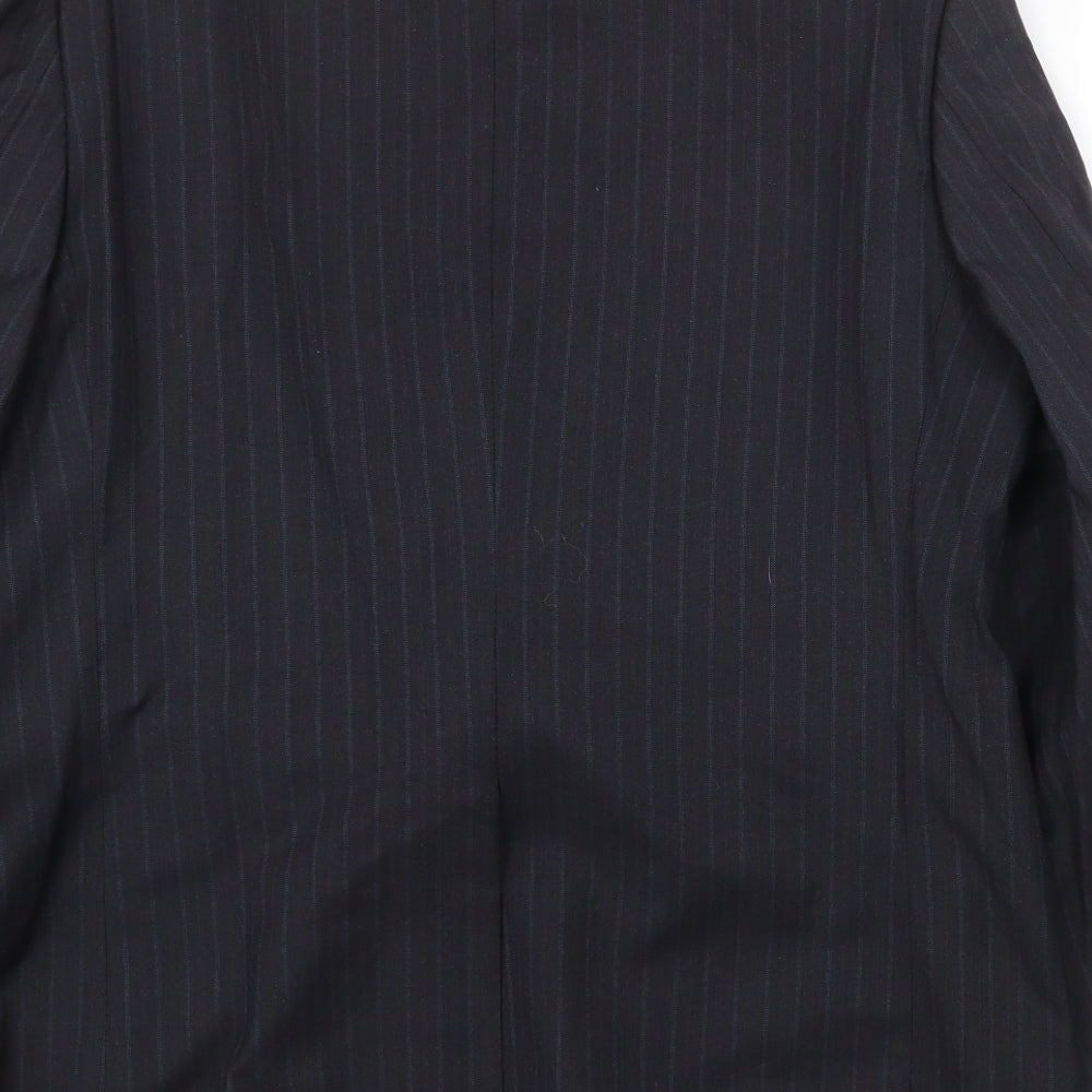 Marks & Spencer Mens Grey Striped Polyester Jacket Suit Jacket Size 44 Regular