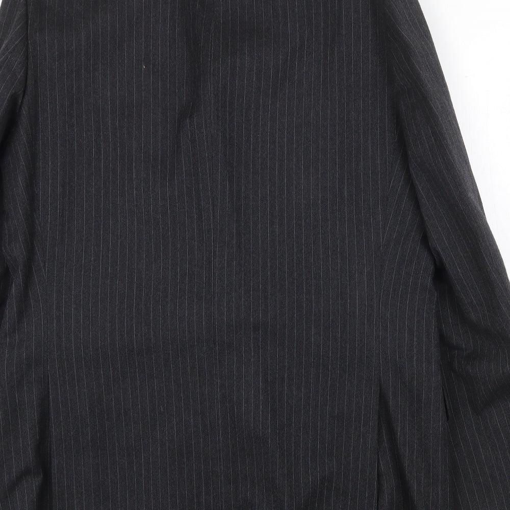 St Michael Mens Grey Striped Wool Jacket Suit Jacket Size 42 Regular