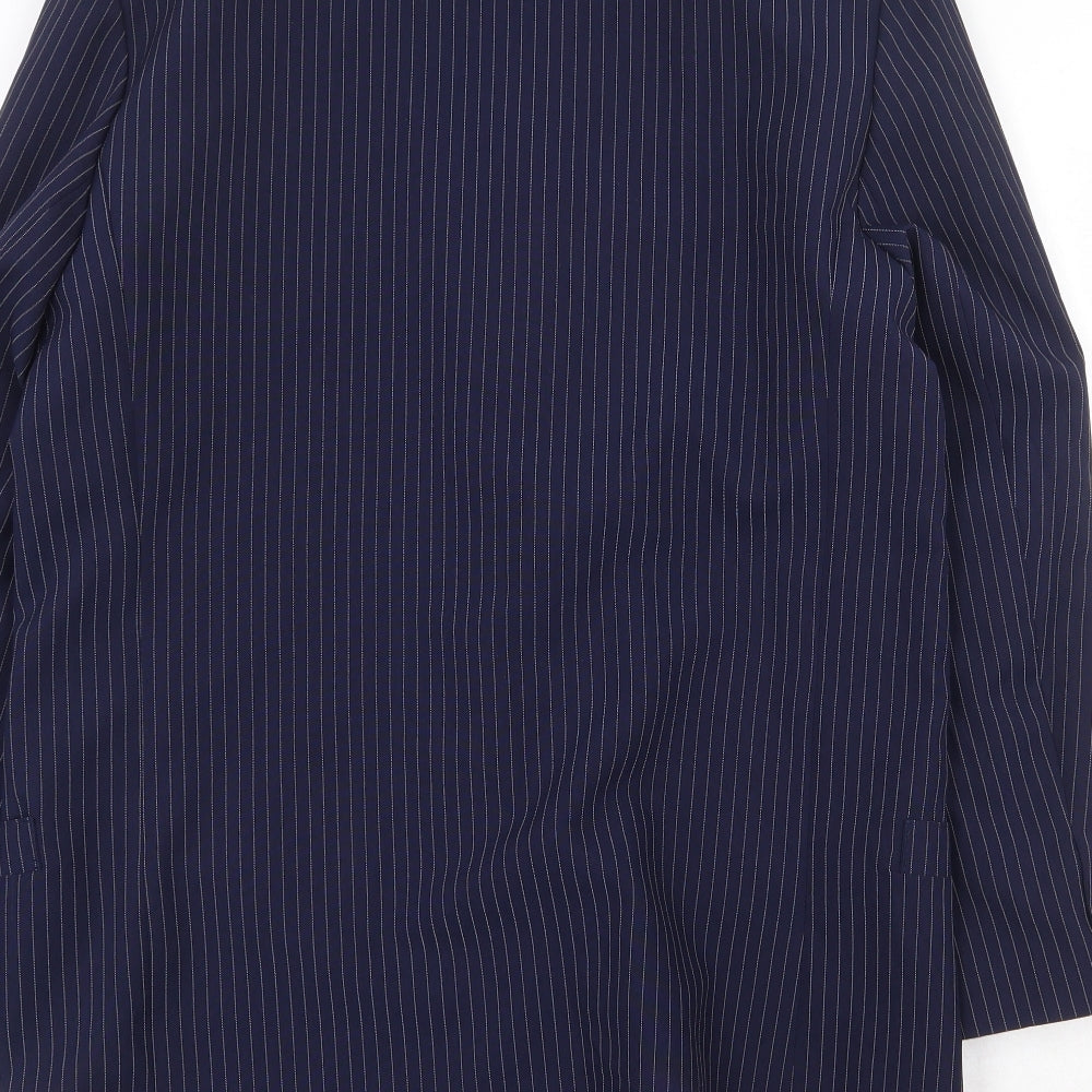 Debenhams Womens Blue Striped Polyester Jacket Suit Jacket Size 14