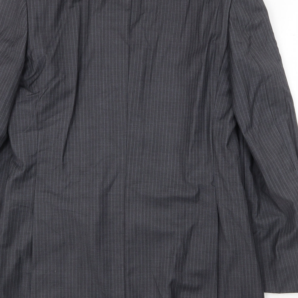 Butler & Webb Mens Grey Striped Wool Jacket Suit Jacket Size 36 Regular