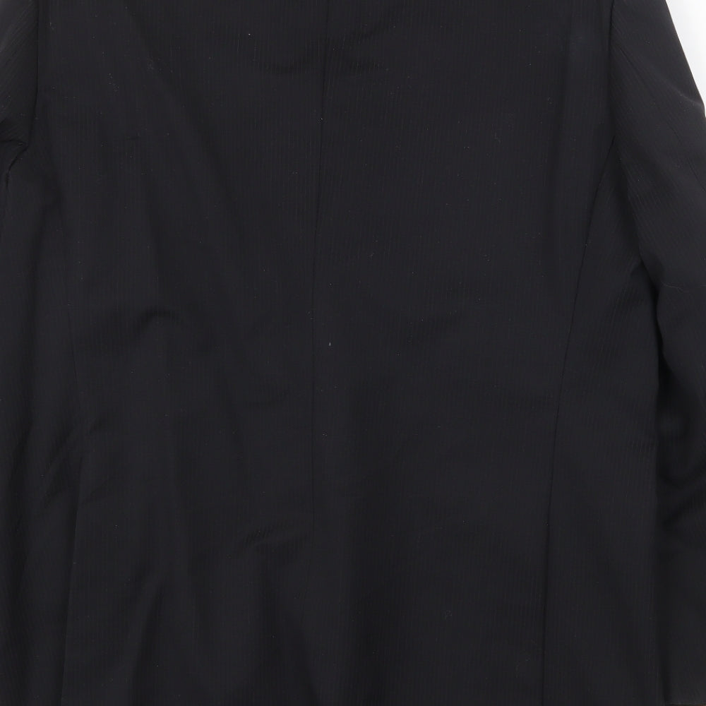 Harris & Hewett Mens Black Wool Jacket Suit Jacket Size 40 Regular