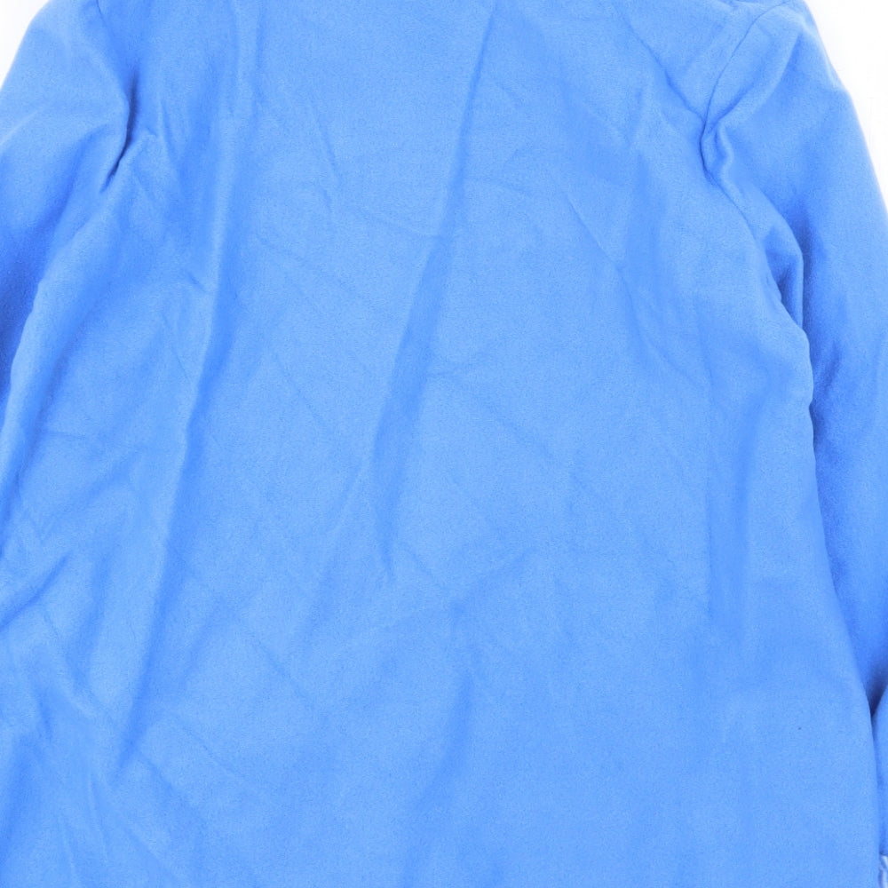 Anne de Lancay Womens Blue Pea Coat Coat Size M Button