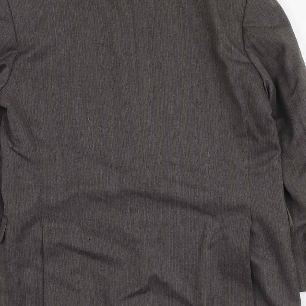 Marks & Spencer Mens Grey Striped Polyester Jacket Suit Jacket Size M Regular