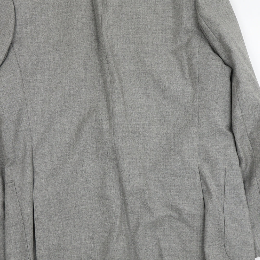 Marks & Spencer Mens Grey Wool Jacket Blazer Size L Regular