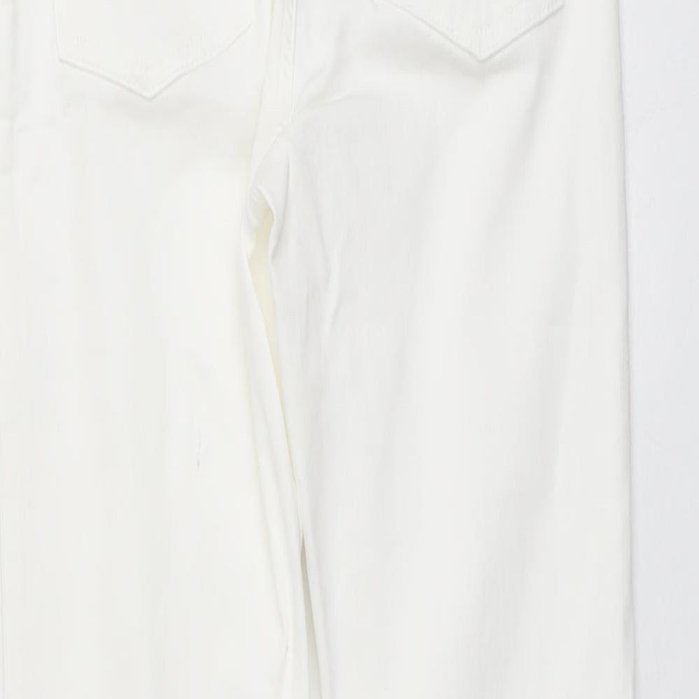 Marks & Spencer Womens Ivory Cotton Skinny Jeans Size 10 L28 in Regular