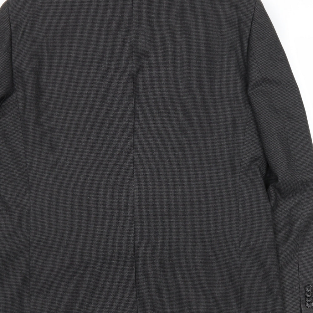 Taylor & Wright Mens Grey Geometric Polyester Jacket Suit Jacket Size 44 Regular