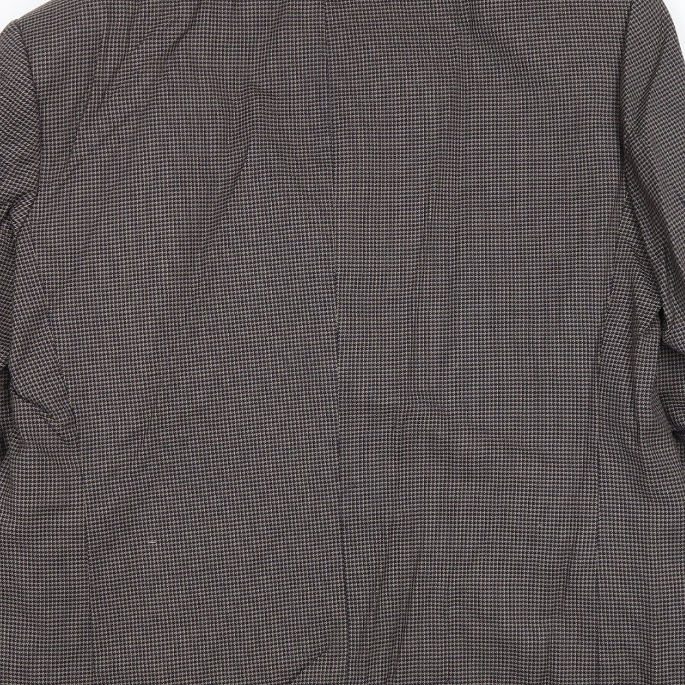 Principles Mens Brown Geometric Wool Jacket Blazer Size 42 Regular