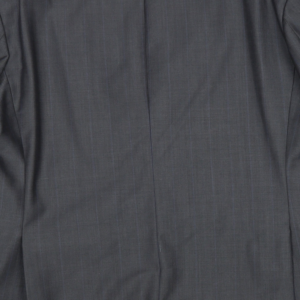 THE LABEL Mens Grey Polyester Jacket Suit Jacket Size 44 Regular