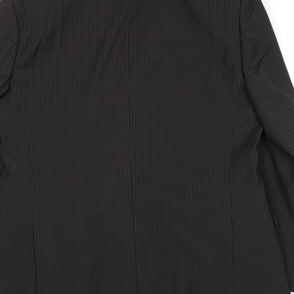 marks and Mens Brown Striped Wool Jacket Suit Jacket Size 42 Regular