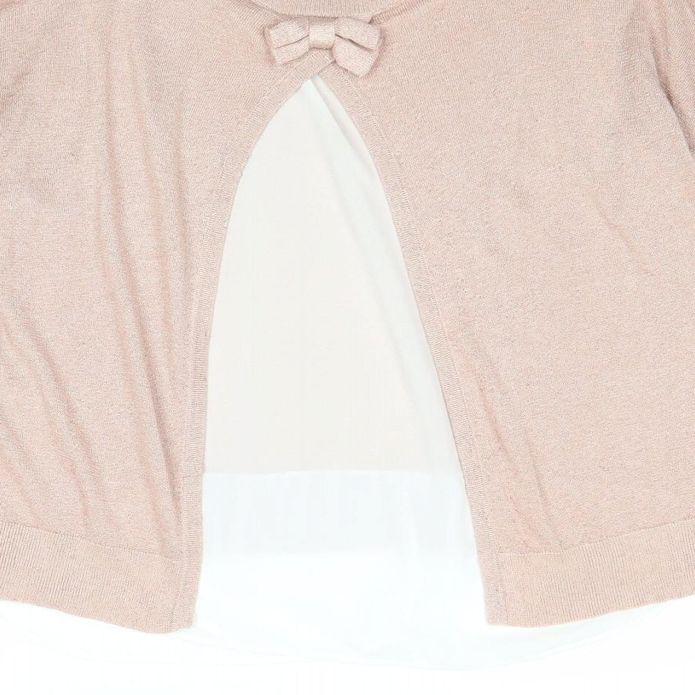 Only Womens Pink Round Neck Viscose Pullover Jumper Size L