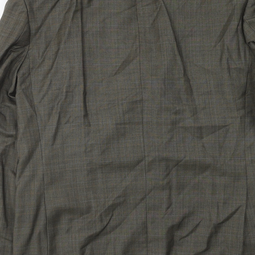 Leibel Mens Green Plaid Wool Jacket Suit Jacket Size 42 Regular