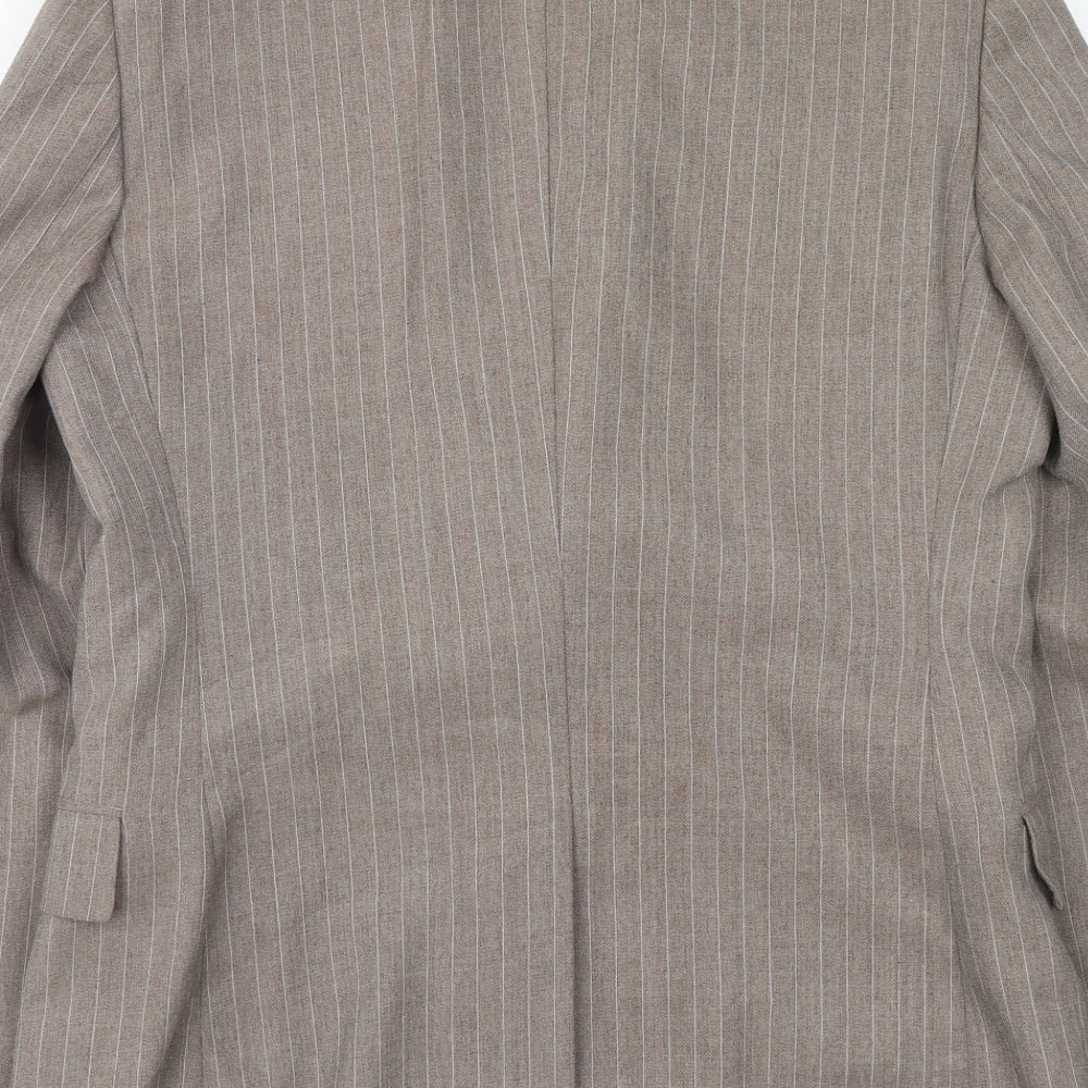 John Collier Mens Brown Striped Polyester Jacket Suit Jacket Size 38 Regular