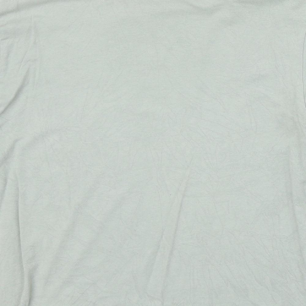 Monki Womens Green Polyester Basic T-Shirt Size M Round Neck