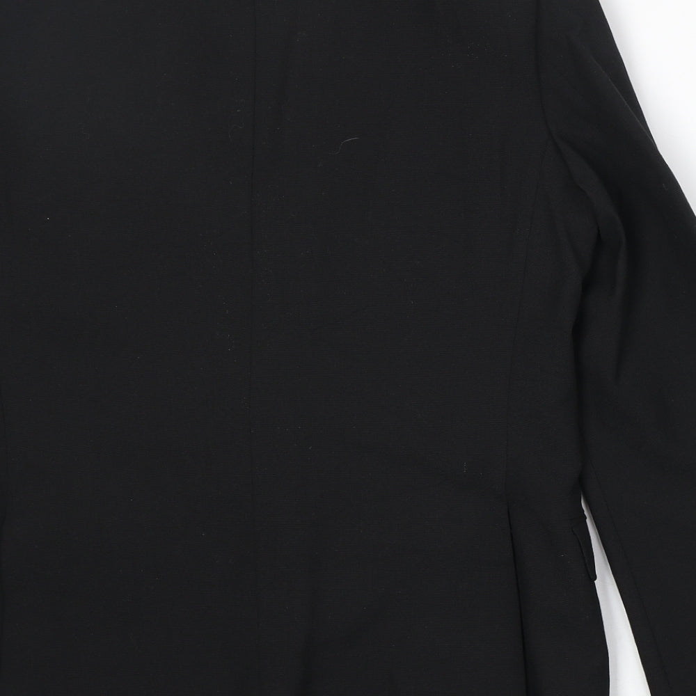 Falconry Mens Black Polyester Jacket Suit Jacket Size 38 Regular