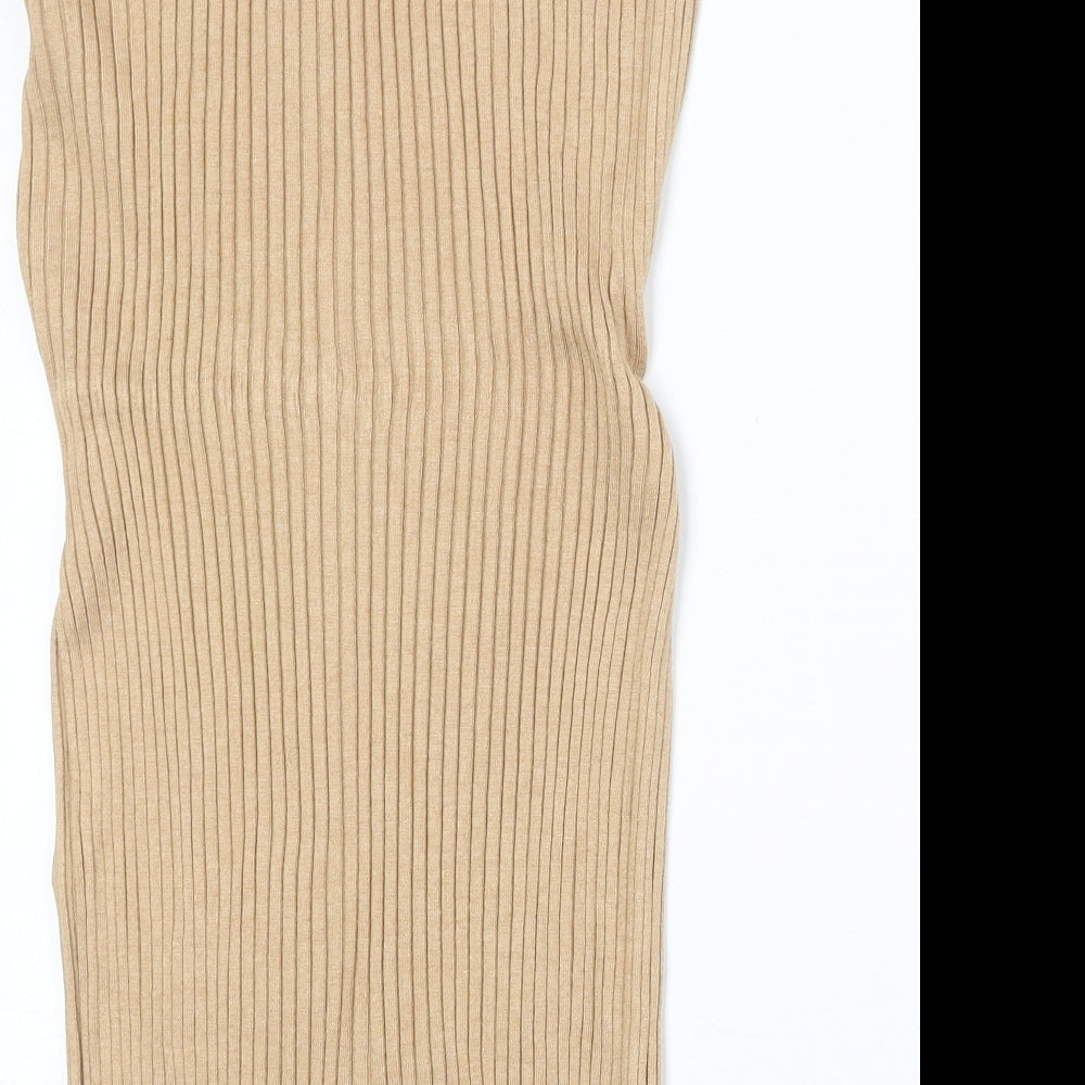 Marks & Spencer Womens Yellow Viscose Bandage Skirt Size M