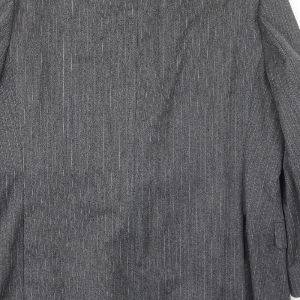Marks & Spencer Mens Grey Striped Wool Jacket Suit Jacket Size 44 Regular