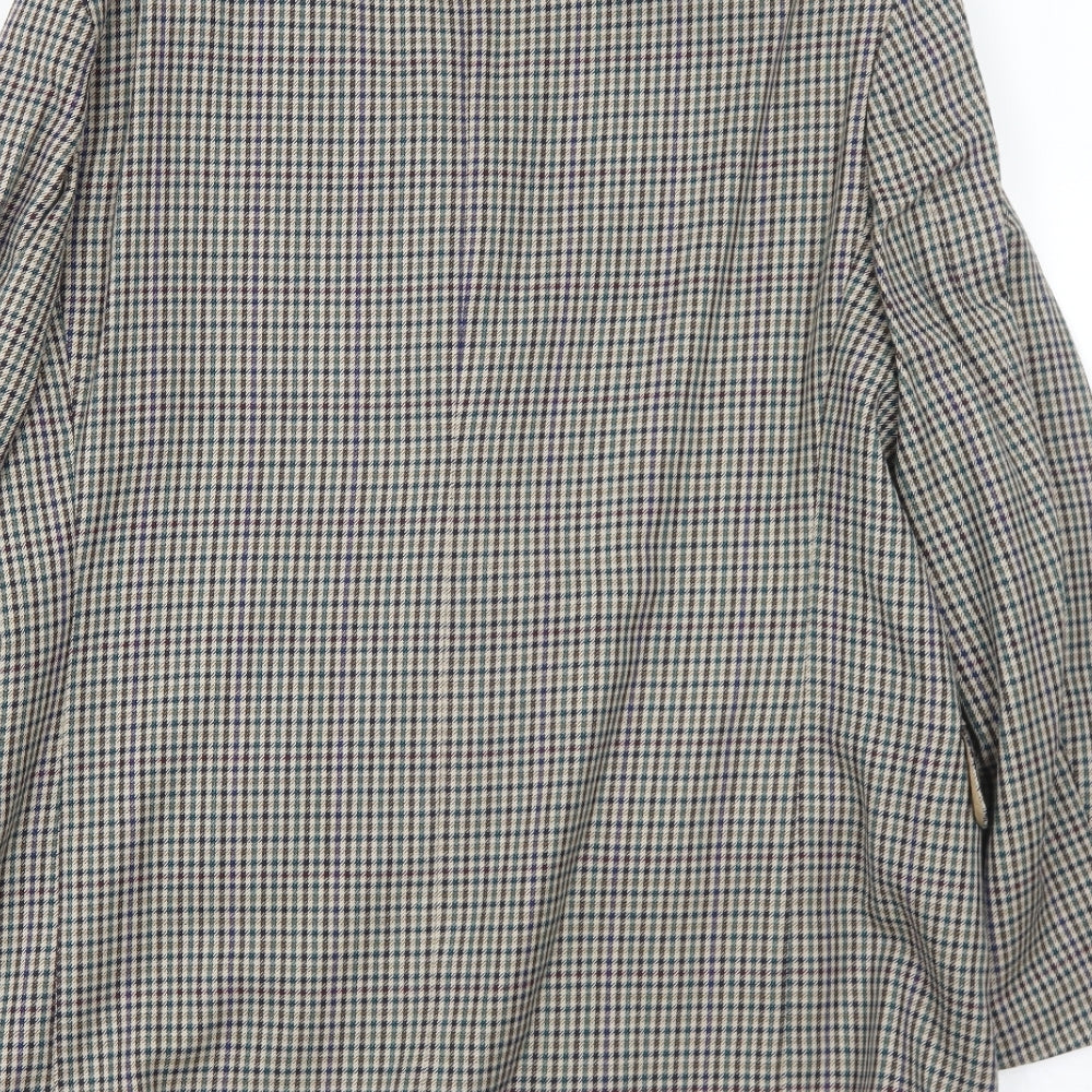 Burton Mens Multicoloured Geometric Wool Jacket Blazer Size 40 Regular