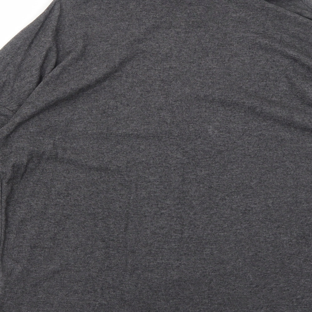 New Look Womens Grey Polyester Basic T-Shirt Size 12 One Shoulder