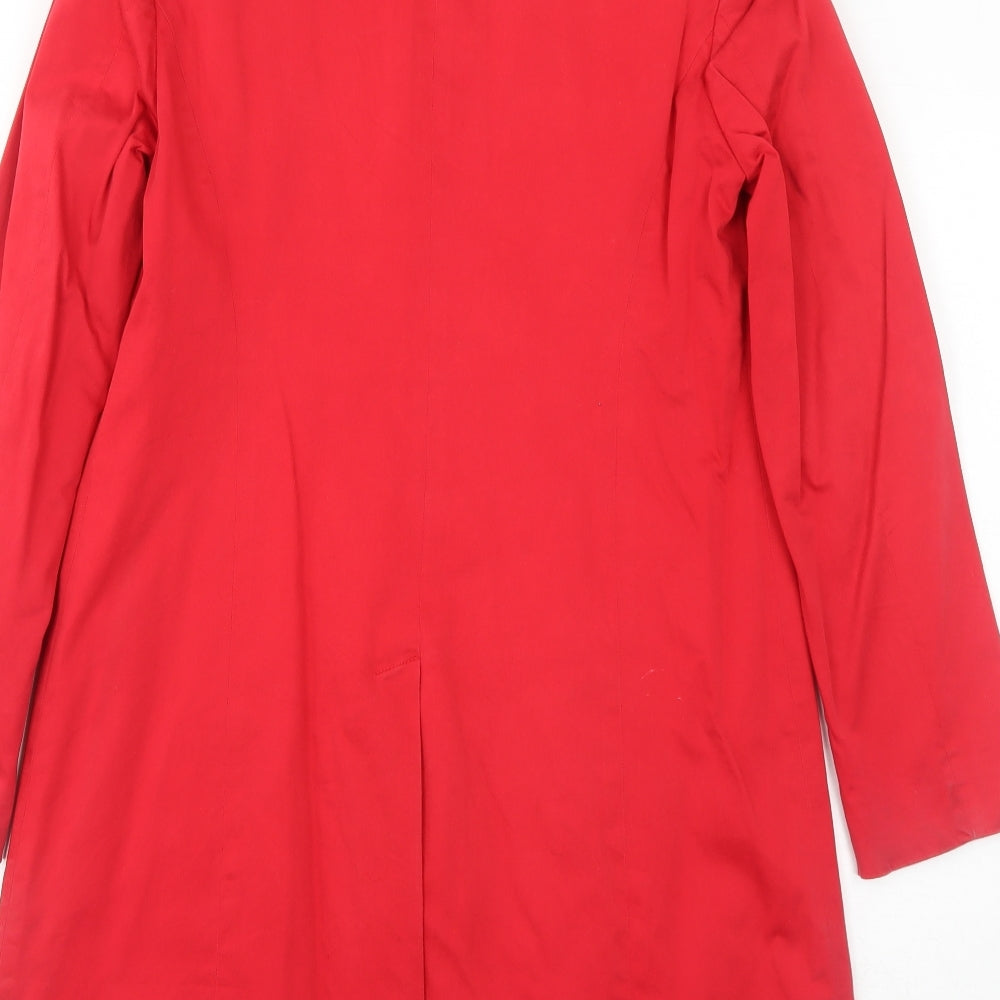 Savoir Womens Red Overcoat Coat Size 12 Button