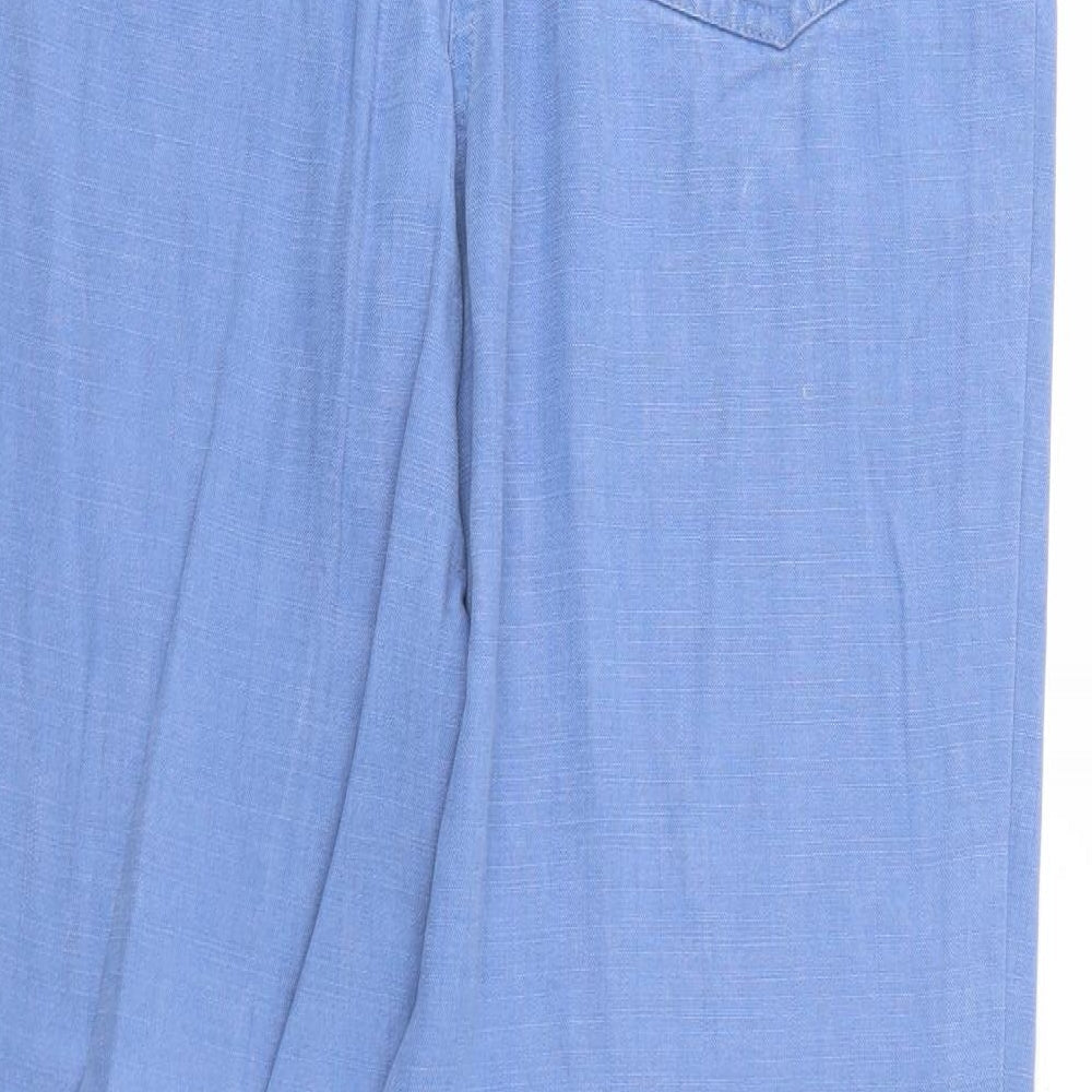 First Avenue Womens Blue Lyocell Trousers Size 16 Regular Zip