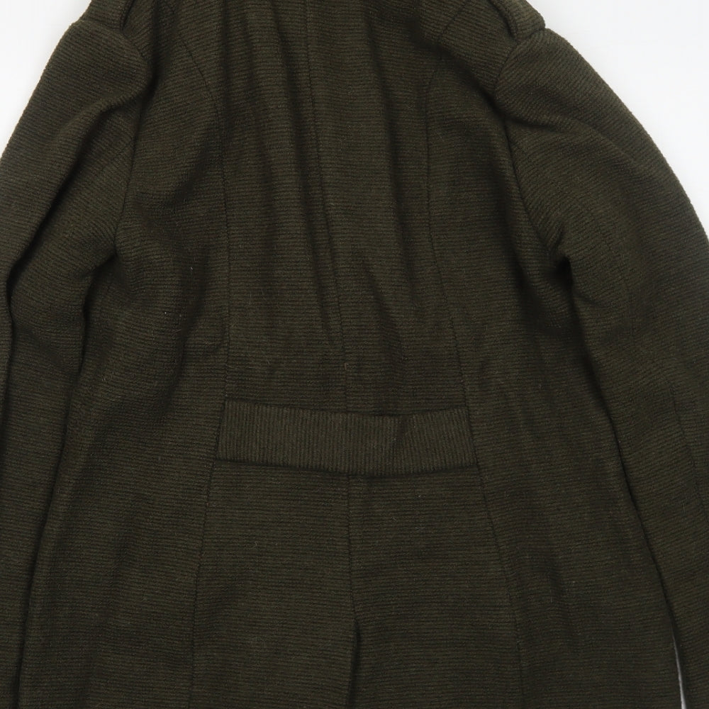 A&G Womens Green Pea Coat Coat Size L Button