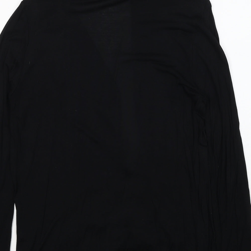 M&Co Womens Black V-Neck Viscose Cardigan Jumper Size M