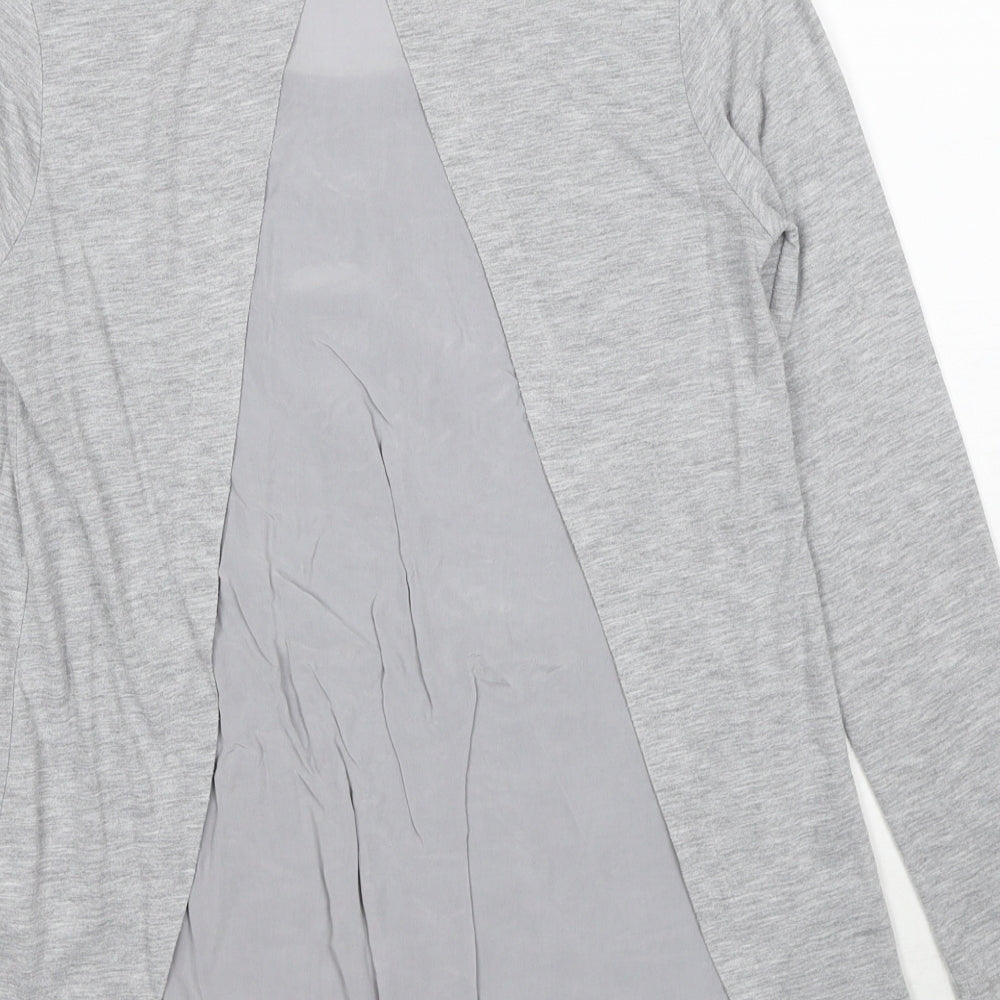 Selected Womens Grey Cotton Basic Blouse Size 6 Round Neck